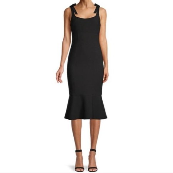 Likely Ellery Fluted Hem Midi Dress in Black size 6 NWT - Picture 1 of 14